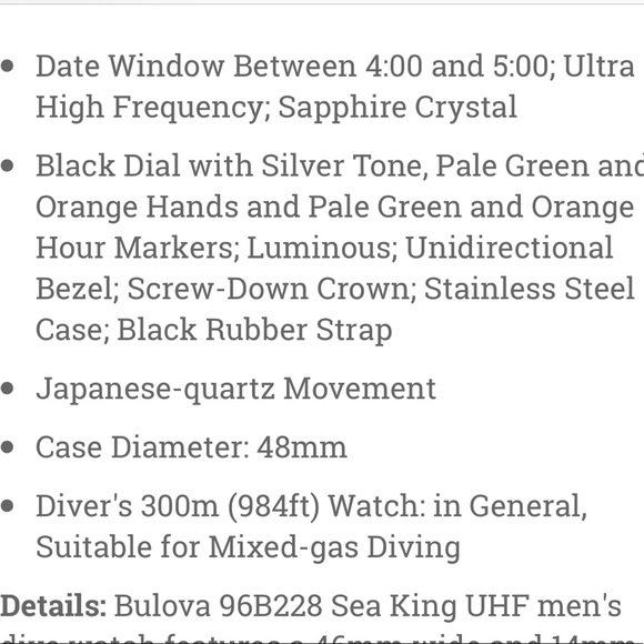 BULOVA Sea King 300M Watch - Picture 7 of 8